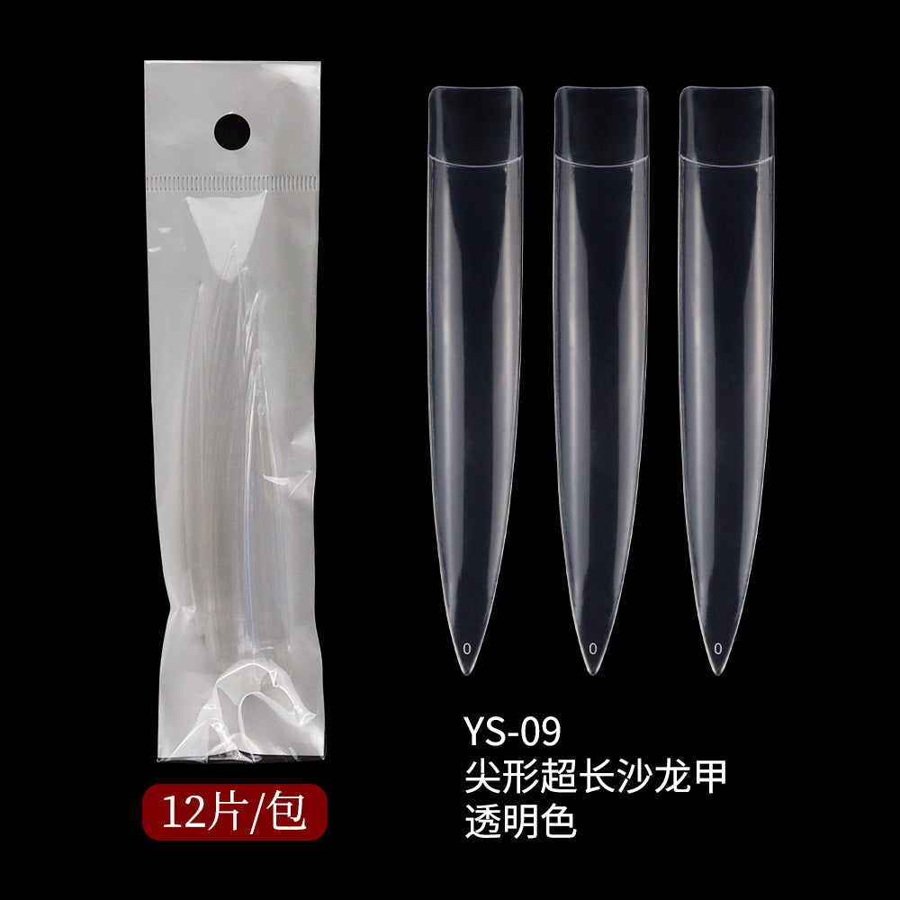 Nail Tips lengthening salon art nail pads 12 pcs bagged pointed  performance manicure super long fake nail pads