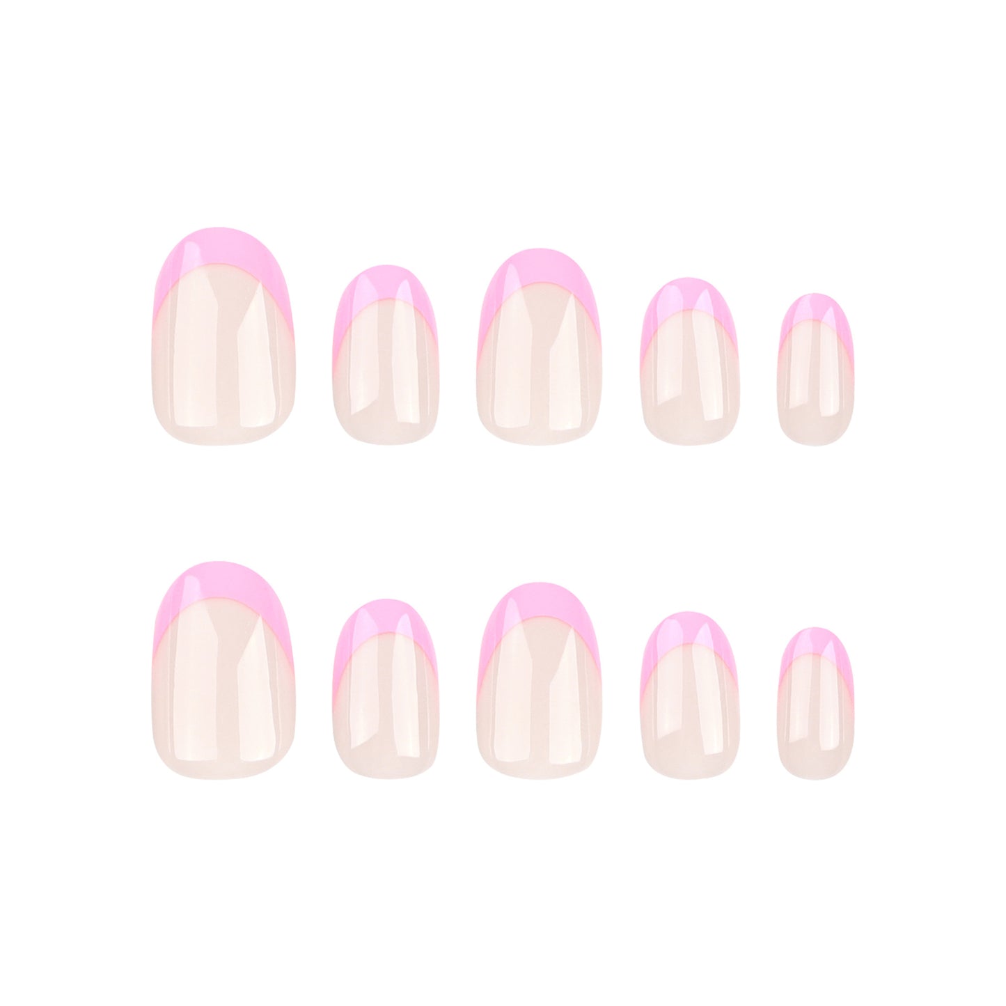 24 pieces simple short short round wearable French manicure rose red detachable wearable nail piece finished product wholesale