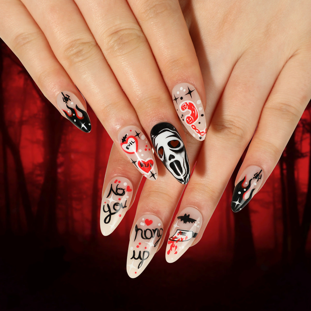 Halloween Wear Nail 3D Three-dimensional Nail Art False Nails Spider Bat Nail Sheets Wholesale|365nails
