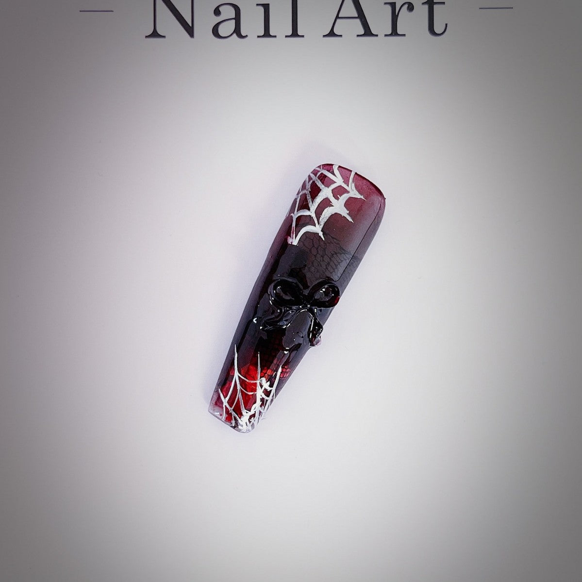 Title Crimson Web Nocturne | Gothic Spider Press-On Nails