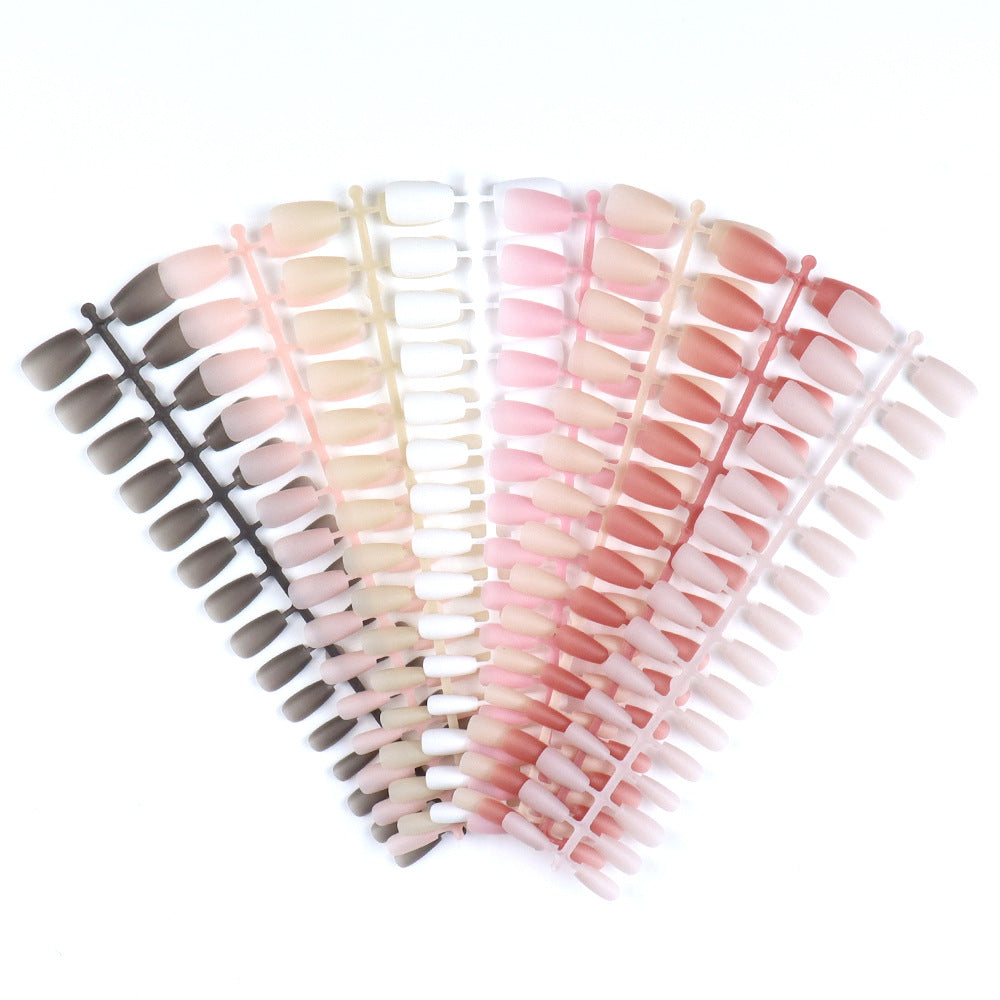 Nail Tips Solid color matte seamless press on nails patch 30 pieces strip multi-color full sticker short fake nail patch, wholesale