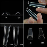 Nail Tips nail pads lengthened XXL not C denim armor 200 pcs boxed seamless transparent French semi-sticker fake nails wholesale
