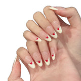 Sweet Wish Hand-painted Atmosphere French Simple Love White Sweet Sister Versatile Handmade nails | 365nails