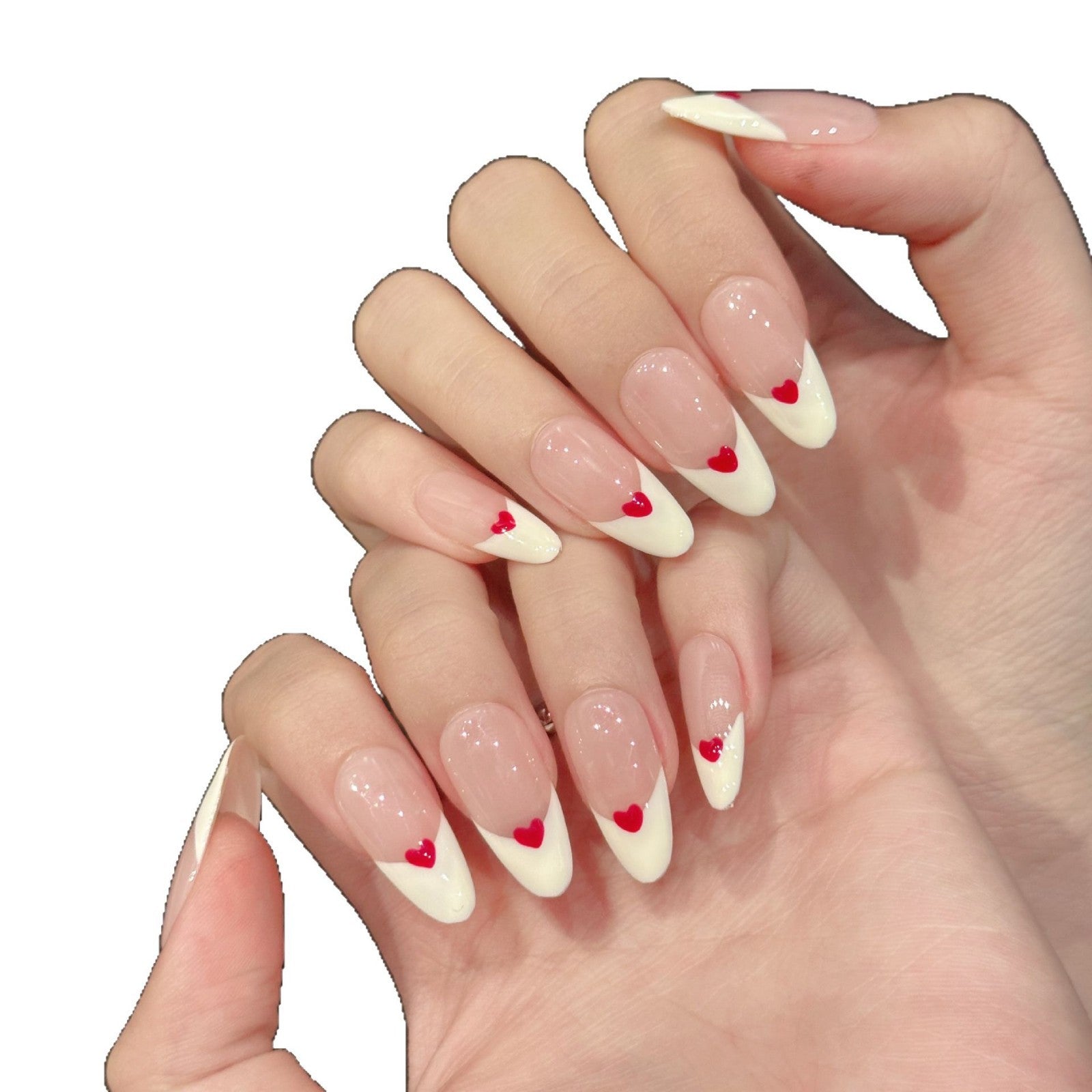 Sweet Wish Hand-painted Atmosphere French Simple Love White Sweet Sister Versatile Handmade nails | 365nails