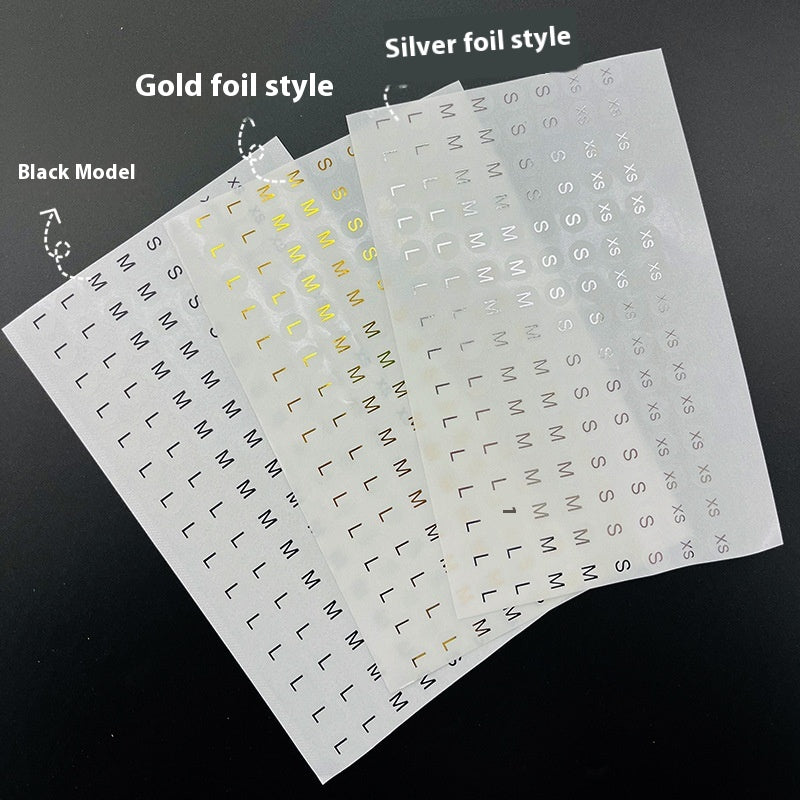 Press-On Nails Instruction Card  transparent pvc self-adhesive waterproof clothing size sticker round label