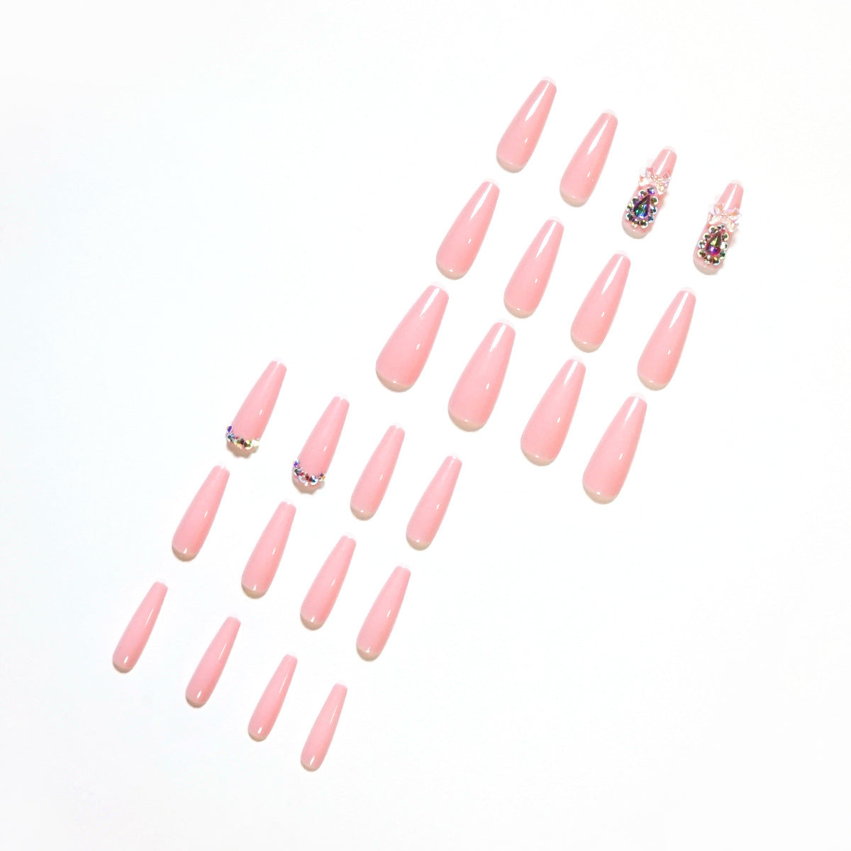 Patch de unha com laço de diamante completo, fornecimento direto de arte para unhas de pressão|365nails