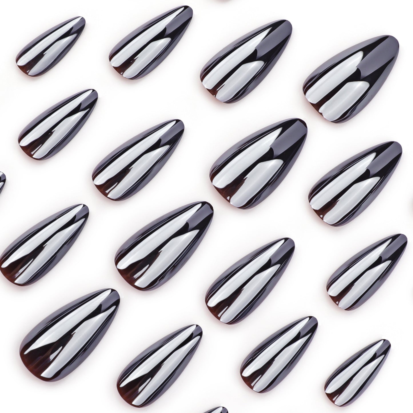 New European and American popular cross-border personalized black coated nail piece, simple short almond wearing nail piece wholesale