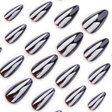 New European and American popular cross-border personalized black coated nail piece, simple short almond wearing nail piece wholesale