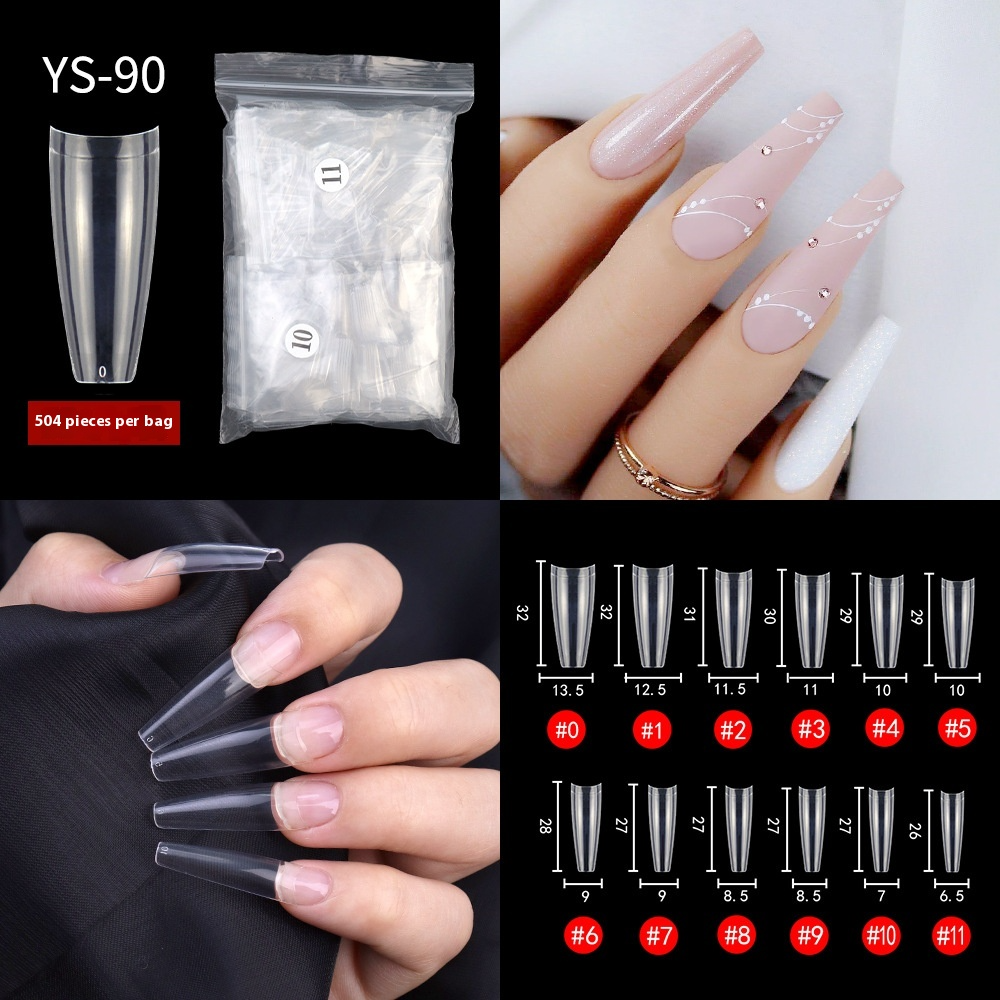 Nail Tips New French press on nails piece, half sticker full sticker fake nail nail patch extended press on nails piece