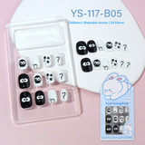 Children press on nails, cartoon 24-piece boxed finished product, sweet and cute children's removable fake nail patch manicure