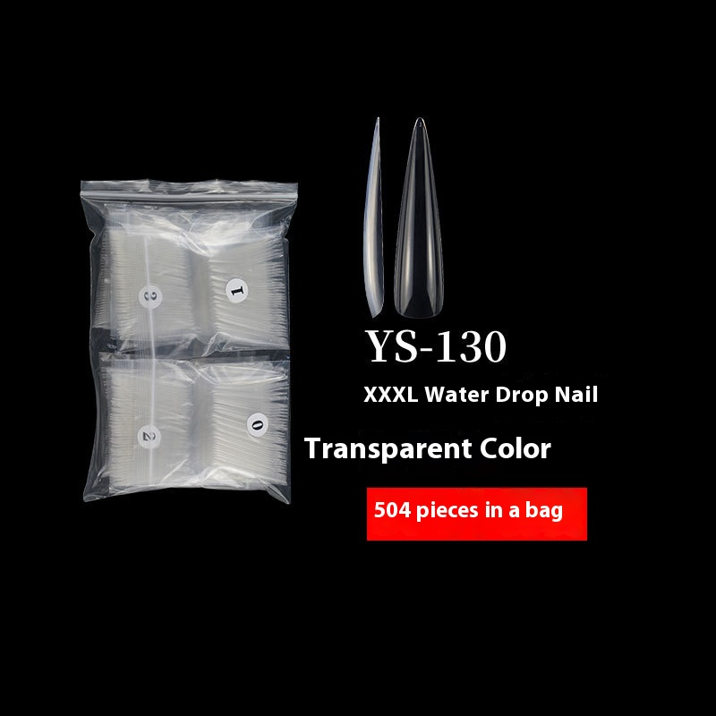 Nail Tips nail pads, long styles, full stickers, transparent pointed pieces, light folds and no marks, water drop nail patches, fake nails wholesale