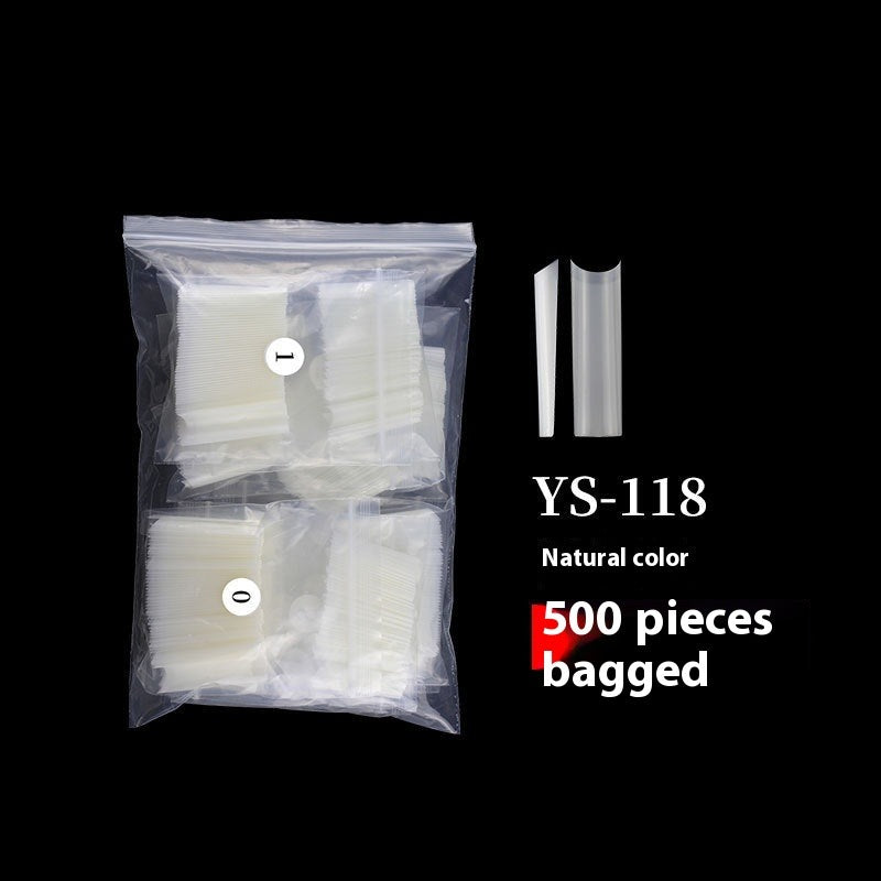 Nail Tips Nail plate semi-sticker, light sticker, lengthened XXXL water pipe nail NO C arc, light French manicure, transparent fake nail