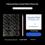 Press on nails accessories package: glue, rubbing strips, crystal rods, cleaning cotton, jelly glue