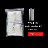 Nail Tips Nail plate semi-sticker, light sticker, lengthened XXXL water pipe nail NO C arc, light French manicure, transparent fake nail