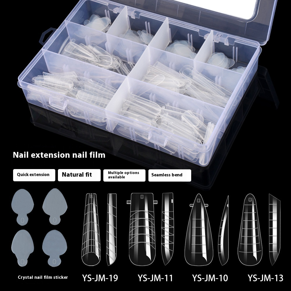 Nail Tips nail mold kit crystal quick extension paper-free tray 288 pieces mixed scale nail tool nail film kit