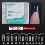 Nail Tips nail piece semi-matte 504 pieces boxed trapezoidal almond fake nail patch transparent and seamless nail art
