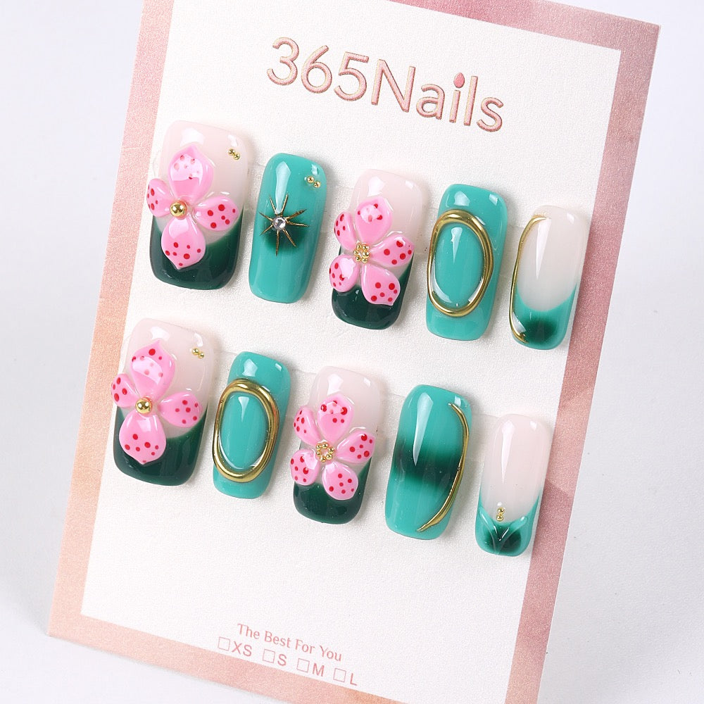 365Nails Mint Garden Jelly Press-On Nails