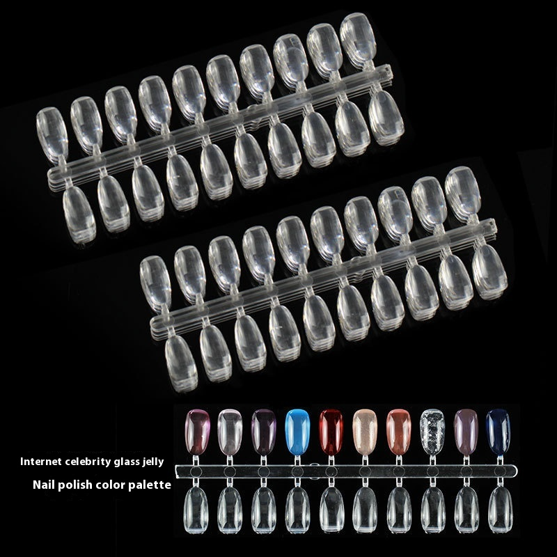 Nail Tips 200 pieces of new high-transparency solid plate nail pads, transparent glazed nail art swatch for nail shop plate practice