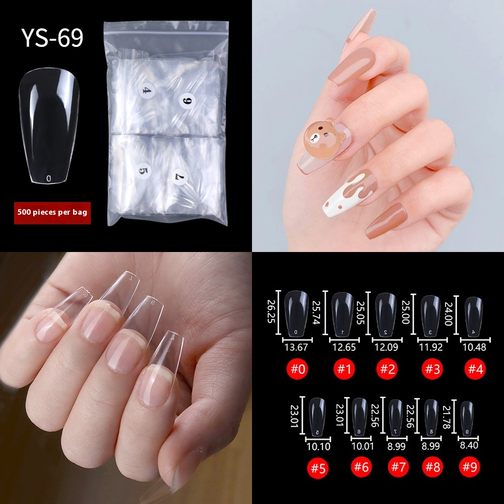 Nail Tips New French press on nails piece, half sticker full sticker fake nail nail patch extended press on nails piece
