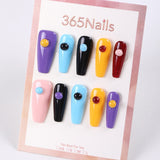 365Nails Candy Macaron Press-On Nails with 3D Button Dots, Rainbow Mix
