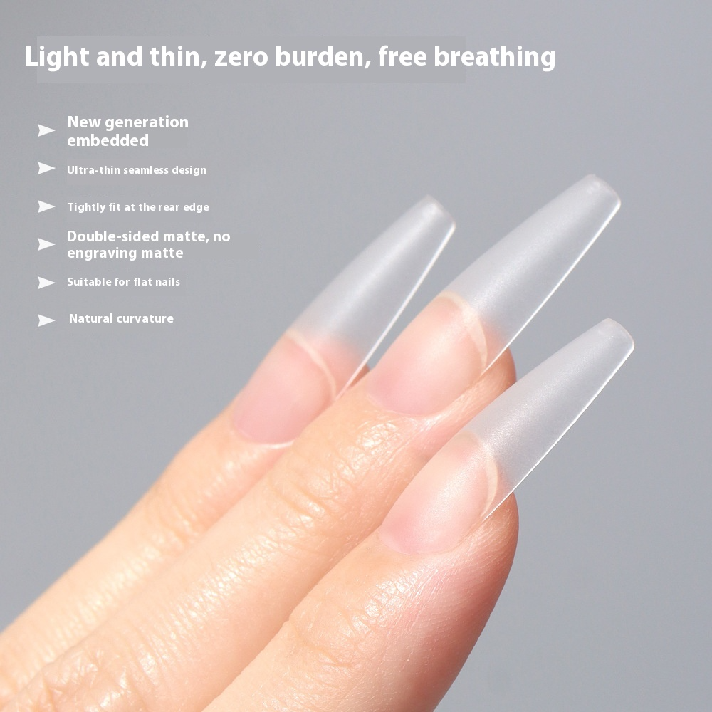 Nail Tips New transparent medium and long trapezoidal nail pads 20 pieces free of carving and grinding, whole sub-code matte and non-marking removable nail pads wholesale