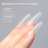 Nail Tips New transparent medium and long trapezoidal nail pads 20 pieces free of carving and grinding, whole sub-code matte and non-marking removable nail pads wholesale