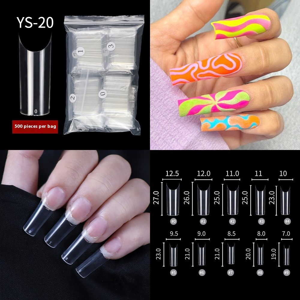 Nail Tips New French press on nails piece, half sticker full sticker fake nail nail patch extended press on nails piece