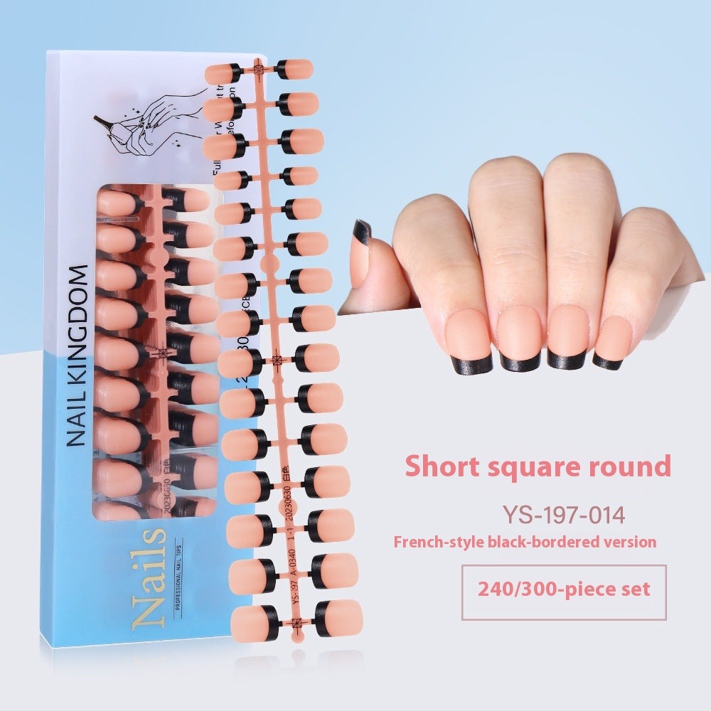 Nail Tips New French press on nails 240 pieces boxed fake nail manicure work in progress matte full sticker French nail piece