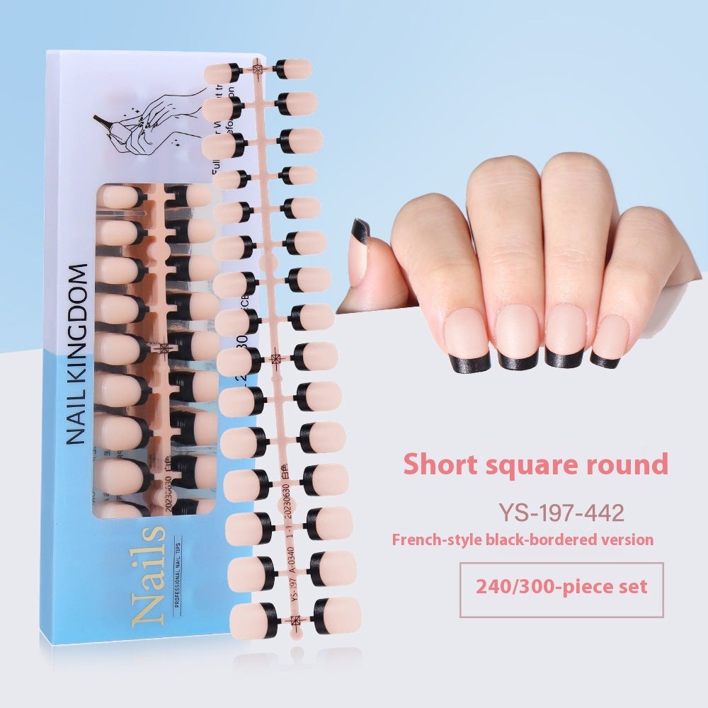 Nail Tips New French press on nails 240 pieces boxed fake nail manicure work in progress matte full sticker French nail piece