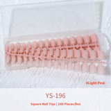 Nail Tips New nude matte, no-carving press on nails pads 240 pieces, boxed solid color seamless fake nail press on nails pads