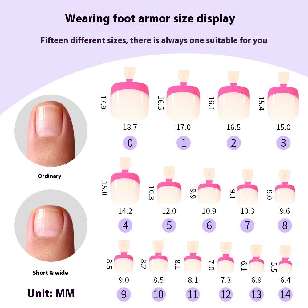 press on nails and toe advanced French foot nail simple and seamless fuel injection full sticker 120 finished nail pads