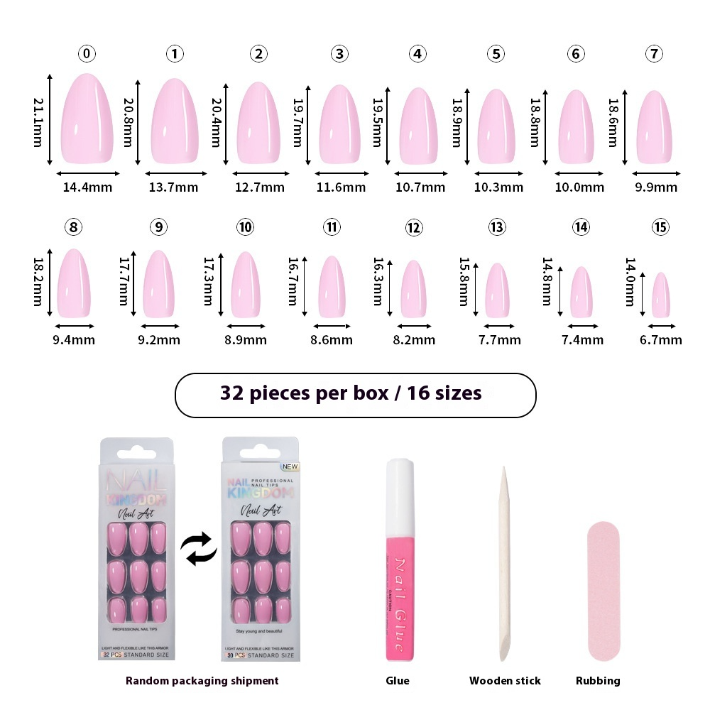 Press on nails Advanced Aurora Fine Flash Almond Short Nail Film Removable Fake Nail Prefabricated Solid Color Nail Art Wholesale