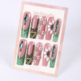 365Nails Emerald Heart Floral Split Long Square Press-OnsSold in packs of 5. Minimum order: 1 pack (5 pcs). Quantity = number of packs. Qty 1 = 5 pcs