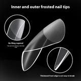Nail Tips nail piece semi-matte 504 pieces boxed trapezoidal almond fake nail patch transparent and seamless nail art