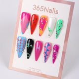 365Nails Neon Graffiti Press-On Nails with Mixed Colors and Studded Rhinestones