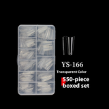 Nail Tips nail lengthening,  super long flat head fake nails half sticker denim nail trapezoidal press on nails wholesale