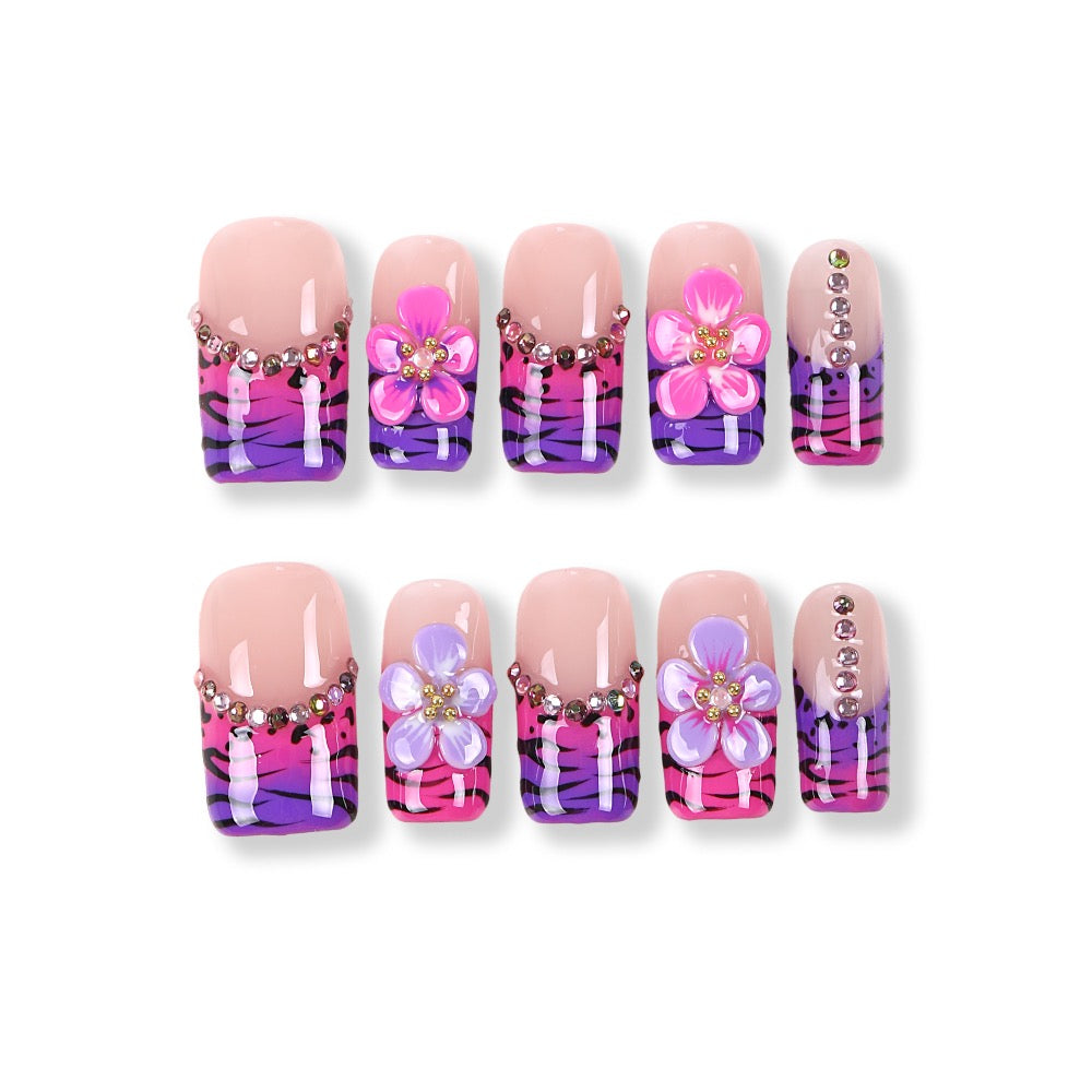 Uñas postizas 365Nails Neon Safari Blossom