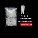 Nail Tips long ballet nail piece, French full sticker ballet fake nail piece, new extended transparent folded seamless ballet nail