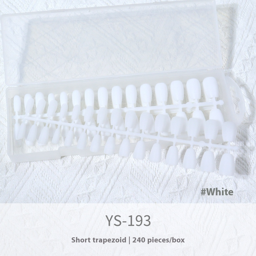 Nail Tips New nude matte, no-carving press on nails pads 240 pieces, boxed solid color seamless fake nail press on nails pads