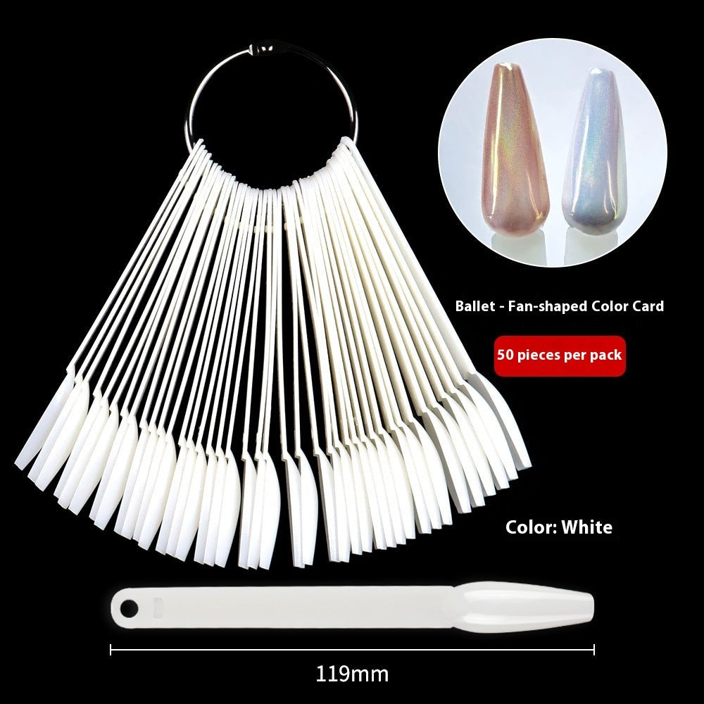 Nail Tips Nail polish practice fan color card, 50 transparent iron ring nail polish color plates in bags for nail salons
