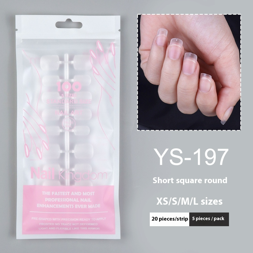 Nail Tips Sub-code nail pads, 100 pcs for press on nails pads, standard size wear-free full half stickers, matte trapezoidal square false nail pads