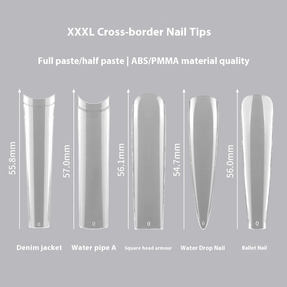Nail Tips Extended press on nails pads Customized 240 pieces Boxed French super long fake nail processing nail pads