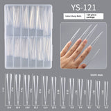 Nail Tips Long salons press on nails pieces, long tip 120 pieces, boxed transparent thin dog lengthened art nail pieces, women