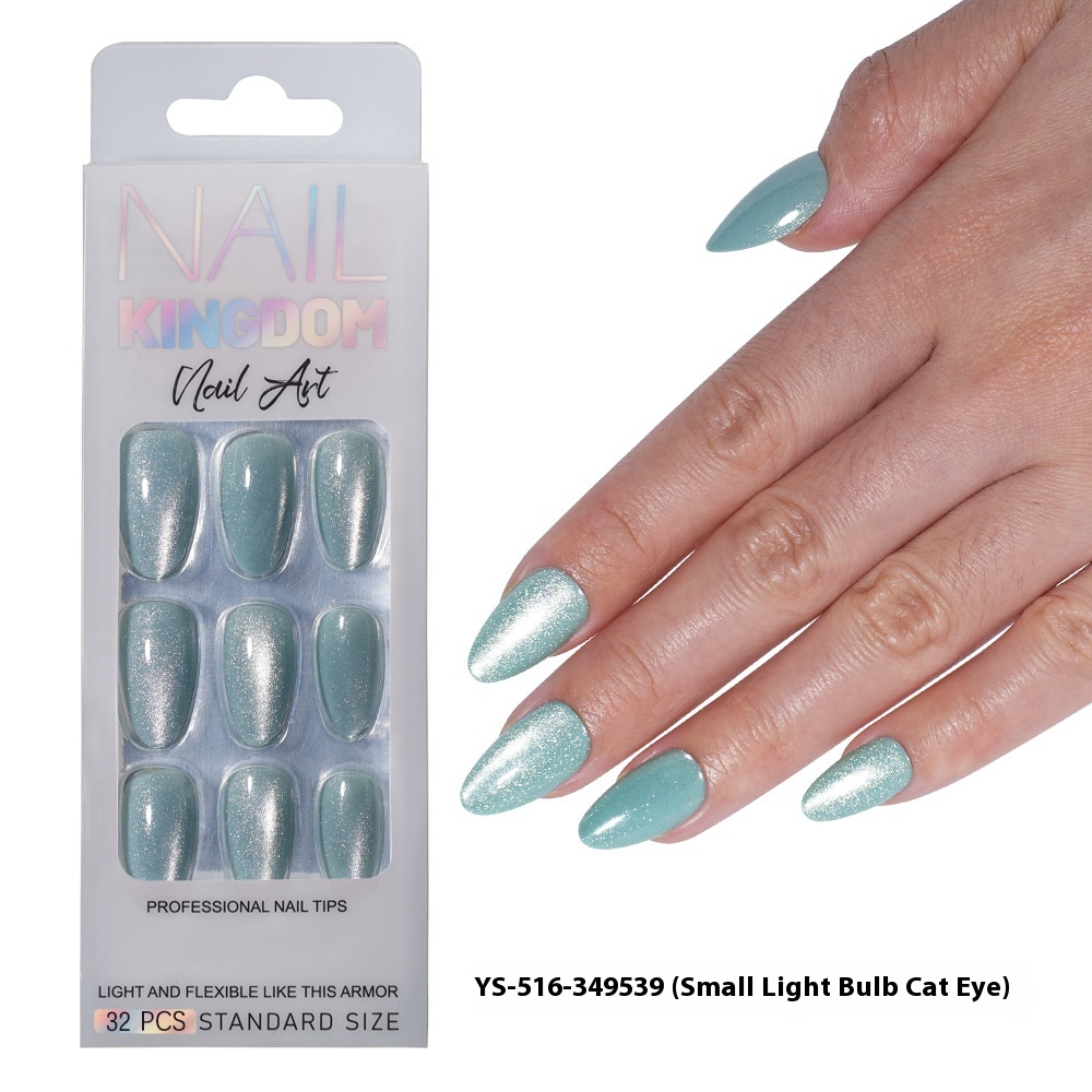 Press on nails Advanced Aurora Fine Flash Almond Short Nail Film Removable Fake Nail Prefabricated Solid Color Nail Art Wholesale