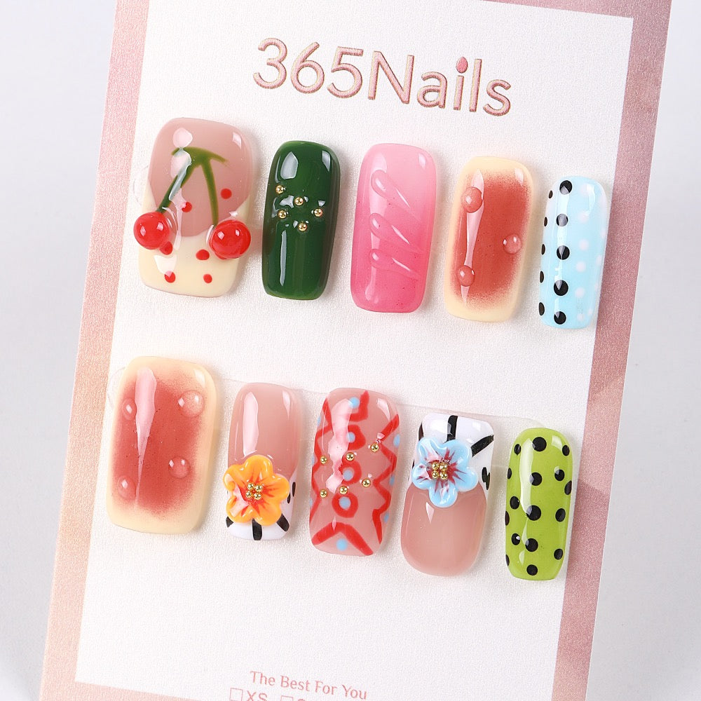 365Nails Cherry Pop Mix Press-On Nails