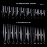 Nail Tips lengthening salon art nail pads 12 pcs bagged pointed  performance manicure super long fake nail pads