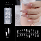 Nail Tips nail piece semi-matte 504 pieces boxed trapezoidal almond fake nail patch transparent and seamless nail art