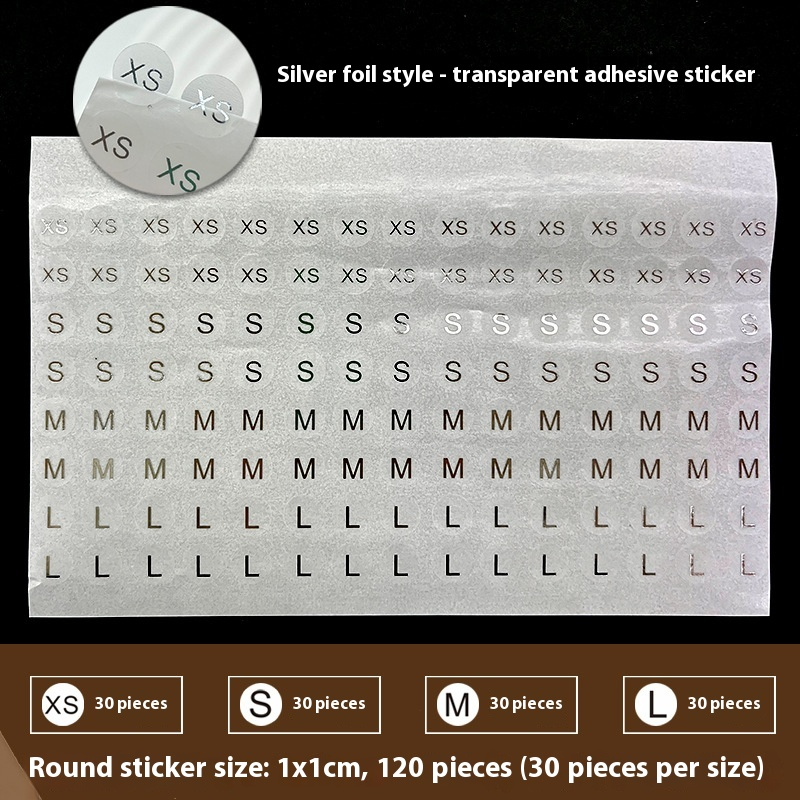 Press-On Nails Instruction Card  transparent pvc self-adhesive waterproof clothing size sticker round label