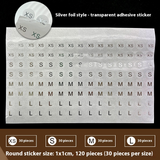 Press-On Nails Instruction Card  transparent pvc self-adhesive waterproof clothing size sticker round label