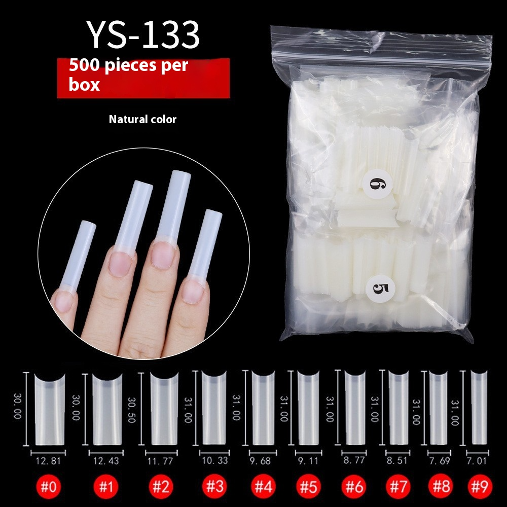Nail Tips nail plate  water pipe nail natural white 500 pieces French half sticker extended patch NOC high arc fake nail